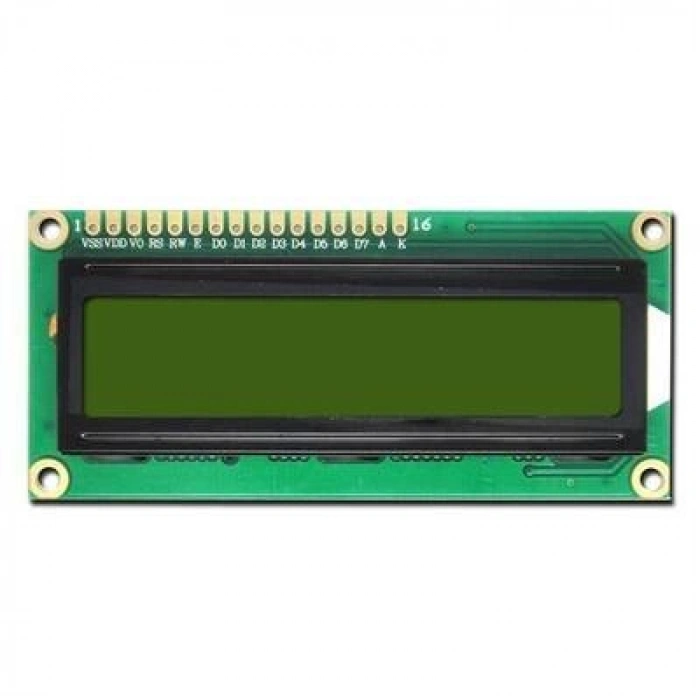 2x16 LCD Karakter Ekran Modülü - I2C Modülsüz - Yeşil