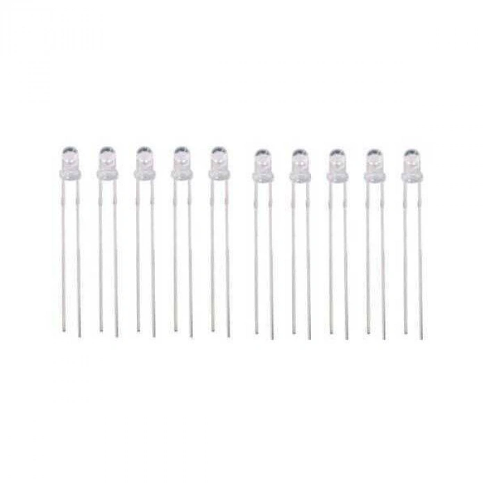 3mm Beyaz Led Paketi - 10 Adet