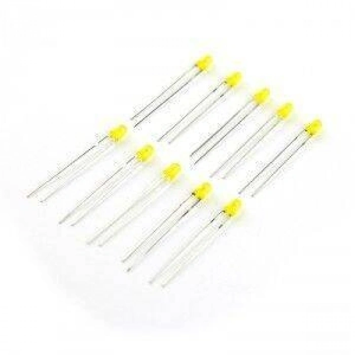 3mm Sarı Led Paketi - 10 Adet