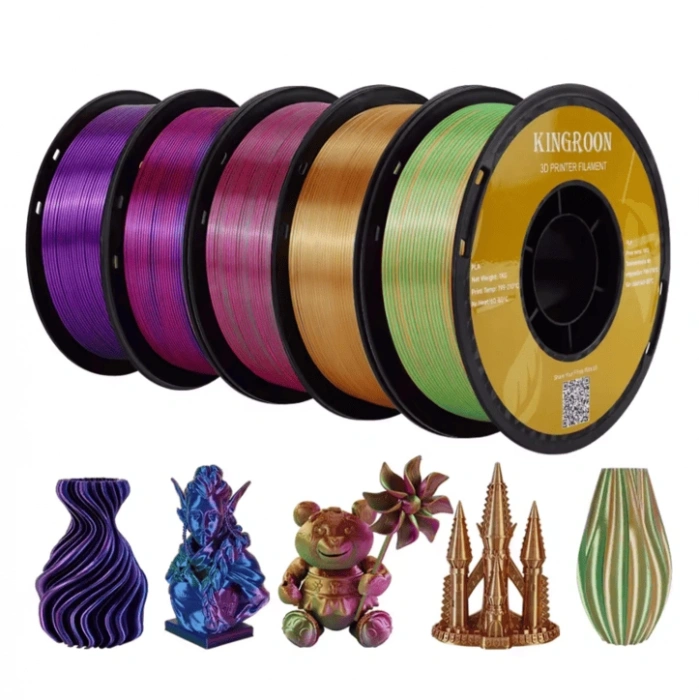 [5 Adet] Kingroon 3 Renk PLA Silk Filament Paket