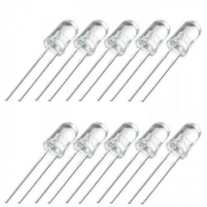 5mm Beyaz Led Paketi - 10 Adet