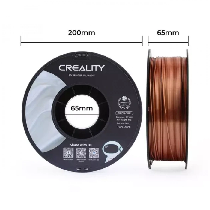 Creality Kırmızı - Bakır CR-PLA Silk Filament 1.75 mm 1000gr