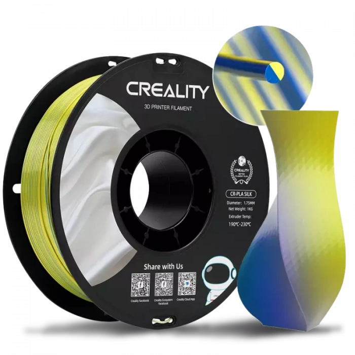 Creality Sarı - Mavi CR-PLA Silk Filament 1.75 mm 1000gr