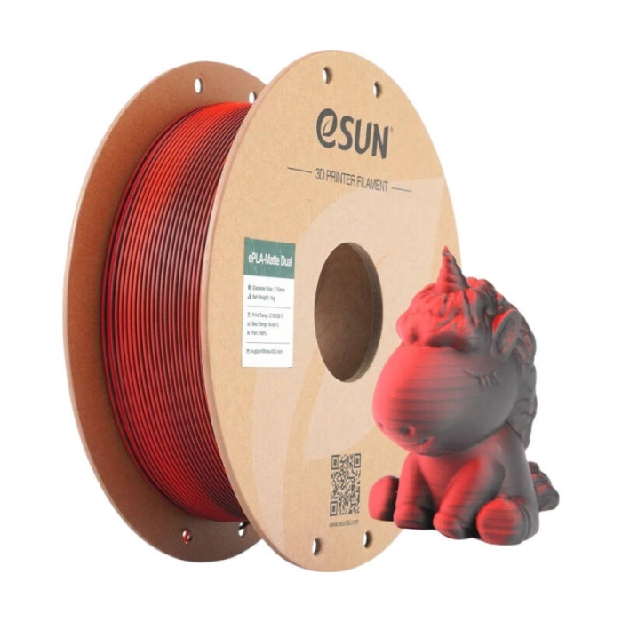 Esun Çift Renk Kırmızı - Siyah PLA-Matte Filament 1.75 mm 1000gr