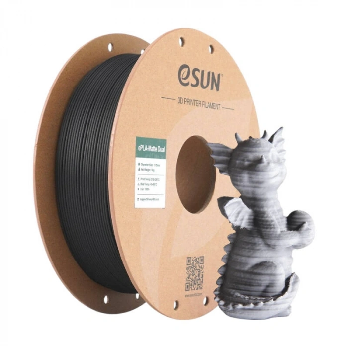 Esun Çift Renk Siyah - Beyaz PLA-Matte Filament 1.75 mm 1000gr