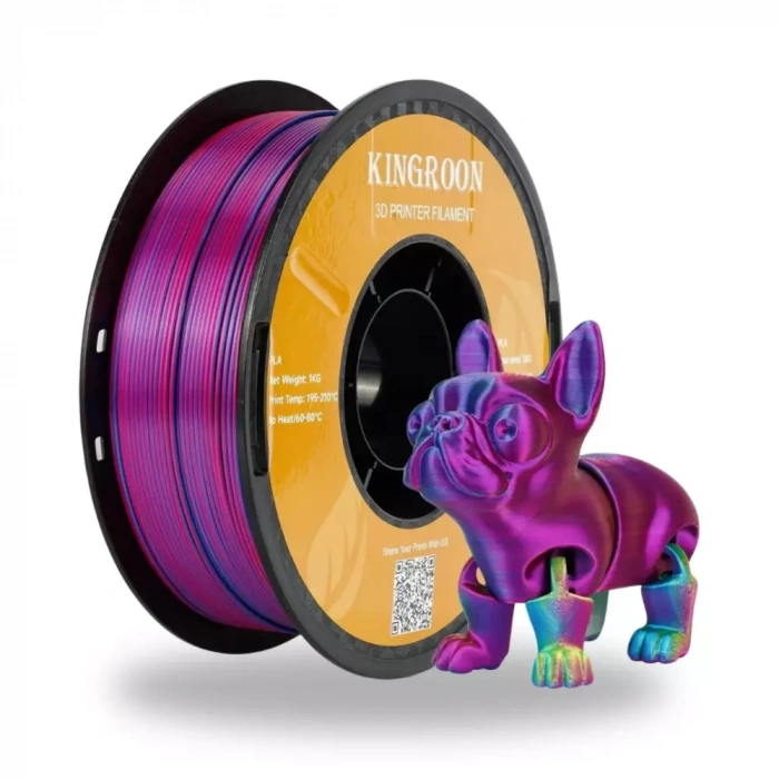 Kingroon 3 Renk Altın - Fuşya - Mavi PLA Silk Filament 1.75 mm 1000gr