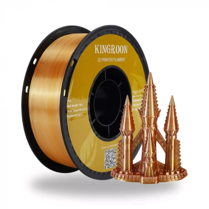 Kingroon 3 Renk Altın - Gümüş - Bakır PLA Silk Filament 1.75 mm 1000gr
