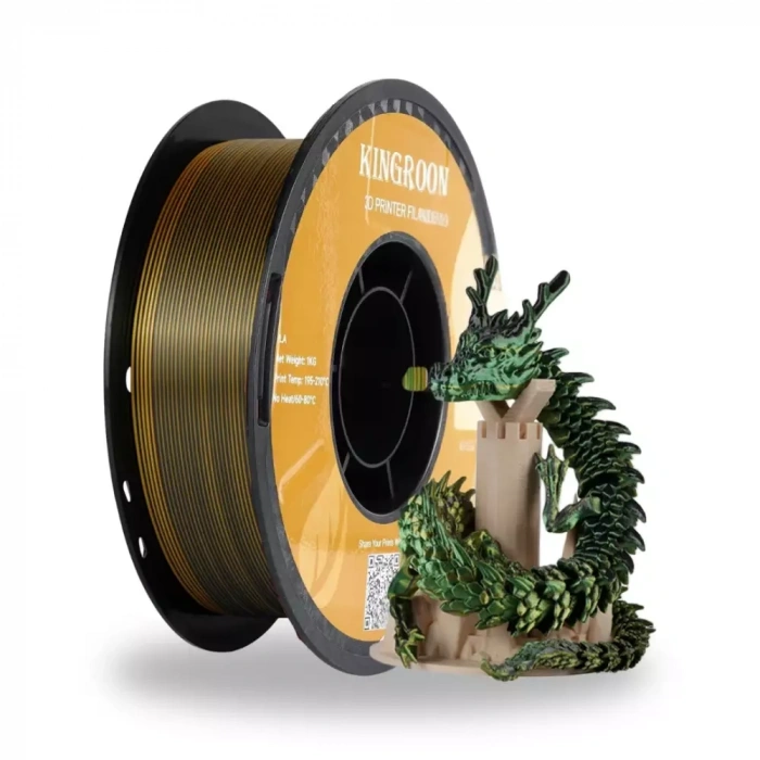 Kingroon 3 Renk Altın - Yeşil - Siyah PLA Silk Filament 1.75 mm 1000gr