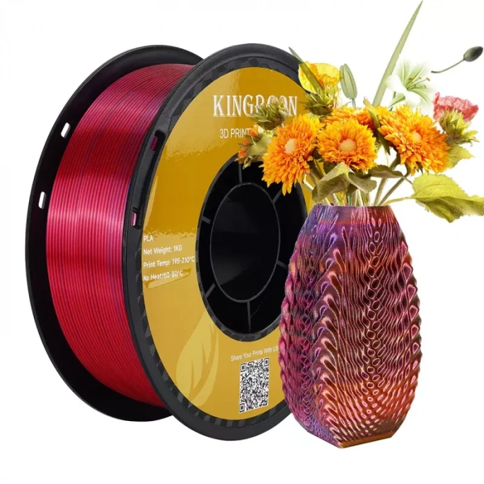 Kingroon 3 Renk Kırmızı - Altın - Mavi PLA Silk Filament 1.75 mm 1000gr
