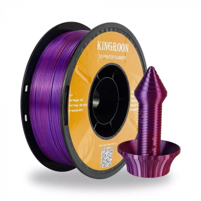 Kingroon 3 Renk Kırmızı - Altın - Mor PLA Silk Filament 1.75 mm 1000gr