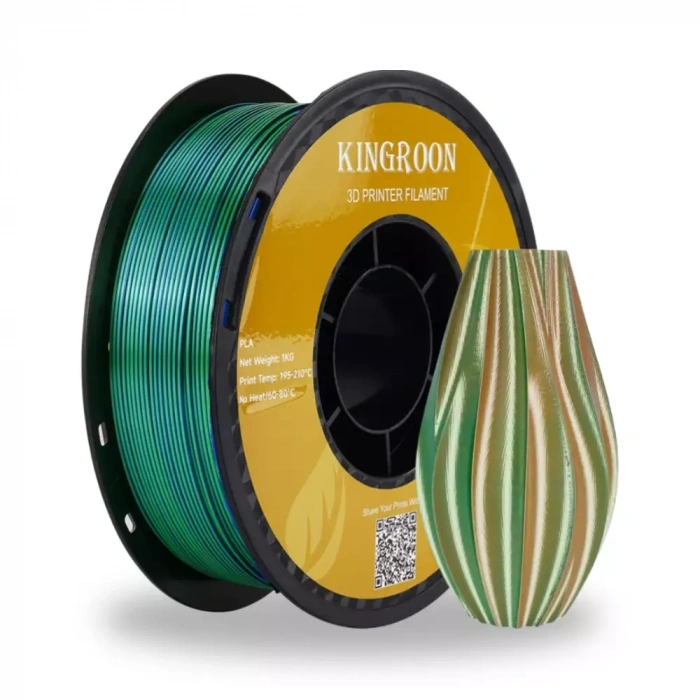 Kingroon 3 Renk Mavi - Yeşil - Turuncu PLA Silk Filament 1.75 mm 1000gr