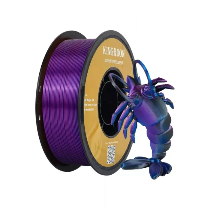 Kingroon 3 Renk Siyah - Mavi - Mor PLA Silk Filament 1.75 mm 1000gr