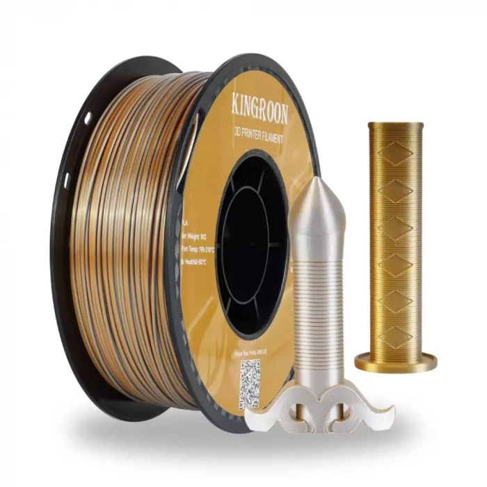 Kingroon Çift Renk Altın - Gümüş PLA Silk Filament 1.75 mm 1000gr