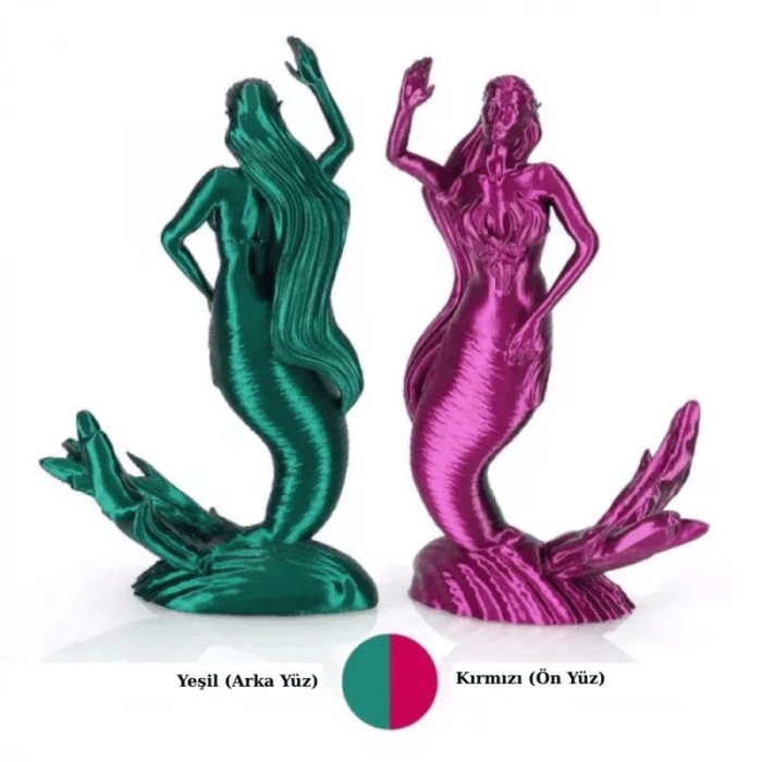 Kingroon Çift Renk Kırmızı - Yeşil PLA Silk Filament 1.75 mm 1000gr