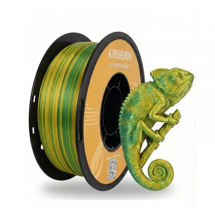 Kingroon Çift Renk Sarı - Yeşil PLA Silk Filament 1.75 mm 1000gr