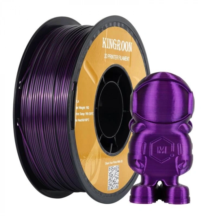 Kingroon Çift Renk Siyah - Kırmızı&Gül PLA Silk Filament 1.75 mm 1000gr