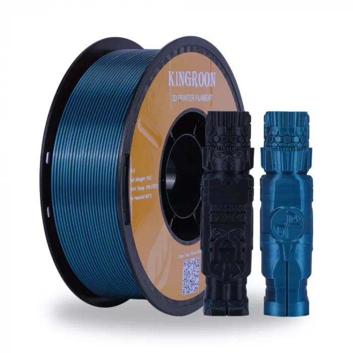 Kingroon Çift Renk Siyah - Mavi PLA Silk Filament 1.75 mm 1000gr