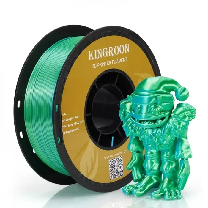 Kingroon Çift Renk Yeşil - Mavi PLA Silk Filament 1.75 mm 1000gr