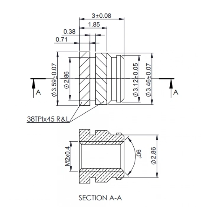M2x3 Pirinç Insert - 10 Adet