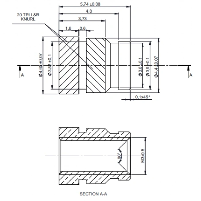 M3x5.75 Pirinç Insert - 10 Adet