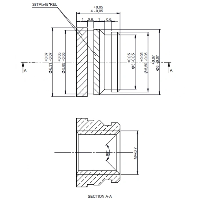 M4x4 Pirinç Insert - 10 Adet