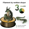 Kingroon 3 Renk Altın - Yeşil - Siyah PLA Silk Filament 1.75 mm 1000gr