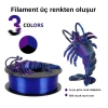 Kingroon 3 Renk Siyah - Mavi - Mor PLA Silk Filament 1.75 mm 1000gr