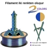 Kingroon Çift Renk Altın - Mavi PLA Silk Filament 1.75 mm 1000gr
