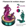 Kingroon Çift Renk Kırmızı - Yeşil PLA Silk Filament 1.75 mm 1000gr