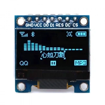 128x64 - 0.96 Inch OLED Ekran - Mavi