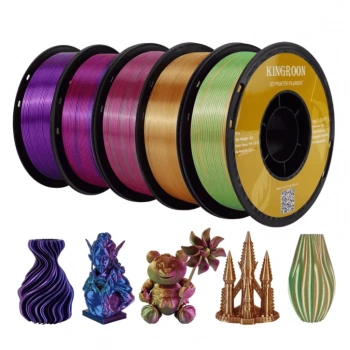 [5 Adet] Kingroon 3 Renk PLA Silk Filament Paket