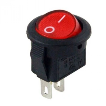 IC-134E Mini Yuvarlak Anahtar Kırmızı Işıksız ON-OFF 2P