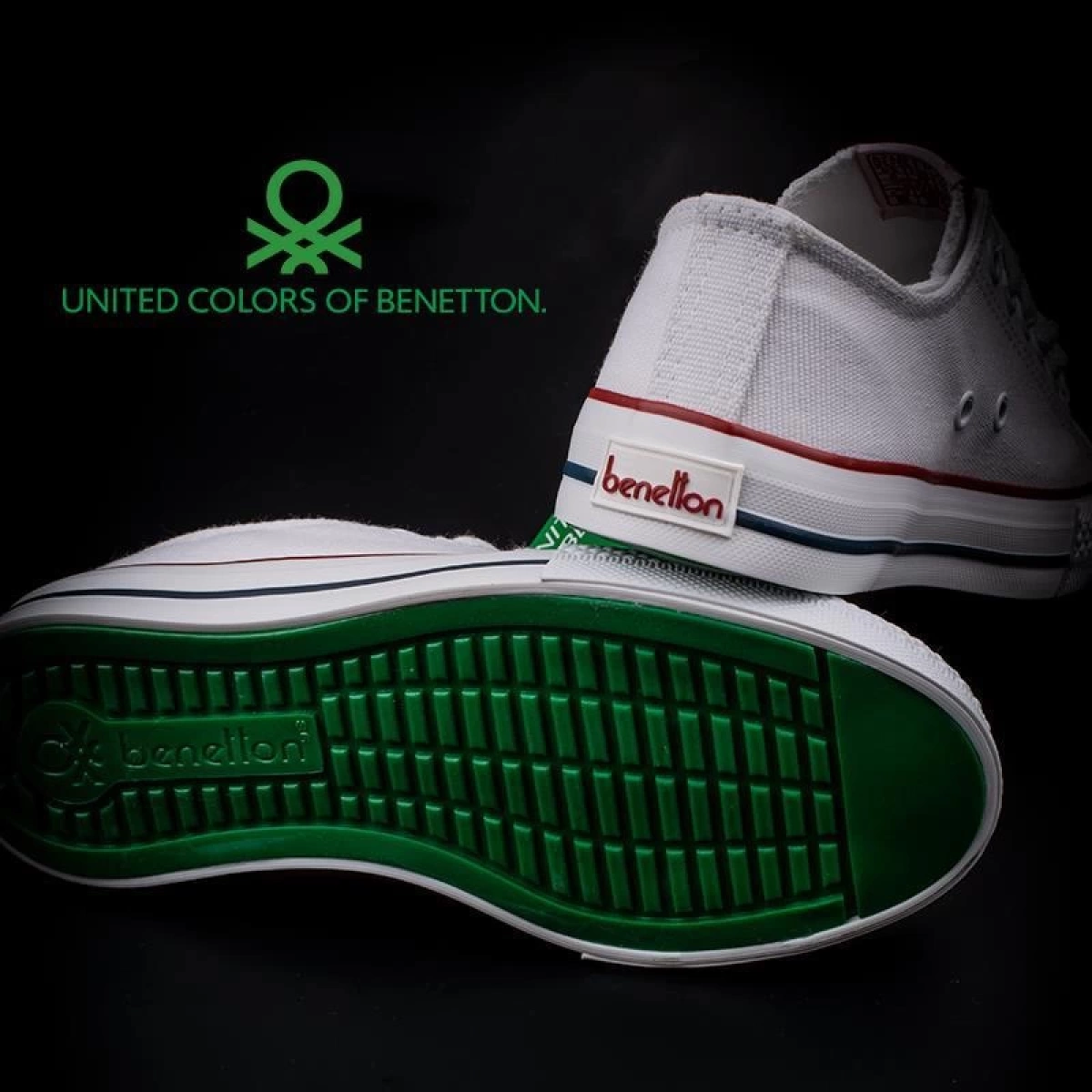 Benetton Kısa Keten Erkek Sneaker Beyaz