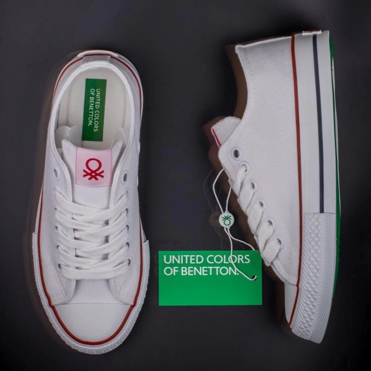 Benetton Kısa Keten Erkek Sneaker Beyaz