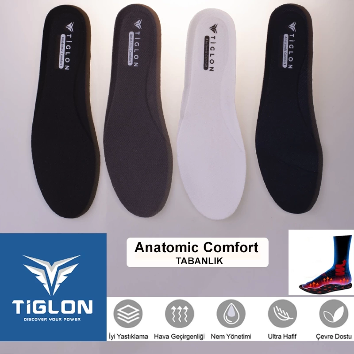 Tiglon Anatomic Comfort Düz Kalın Taban Sneaker Siyah