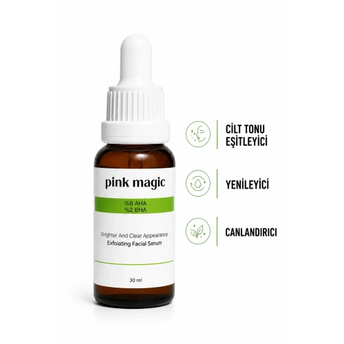 %8 AHA & %2 BHA Peeling Serum - Cilt Tonu Eşitleyici & Yenileyici & Canlandırıcı