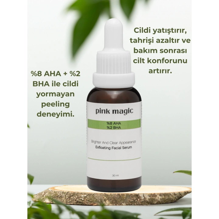 %8 AHA & %2 BHA Peeling Serum - Cilt Tonu Eşitleyici & Yenileyici & Canlandırıcı