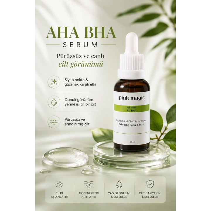 AHA & BHA Peeling + Hyalüronik Asit Serum Seti | Cilt Yenileyici, Ton Eşitleyici, Aydınlatıcı & Dolgunlaştırıcı Bakım