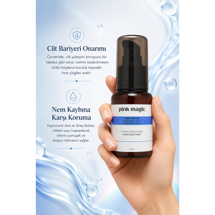 Yoğun Nemlendirici El Bakım Kremi - Hyaluronik Asit, Ceramide, Shea