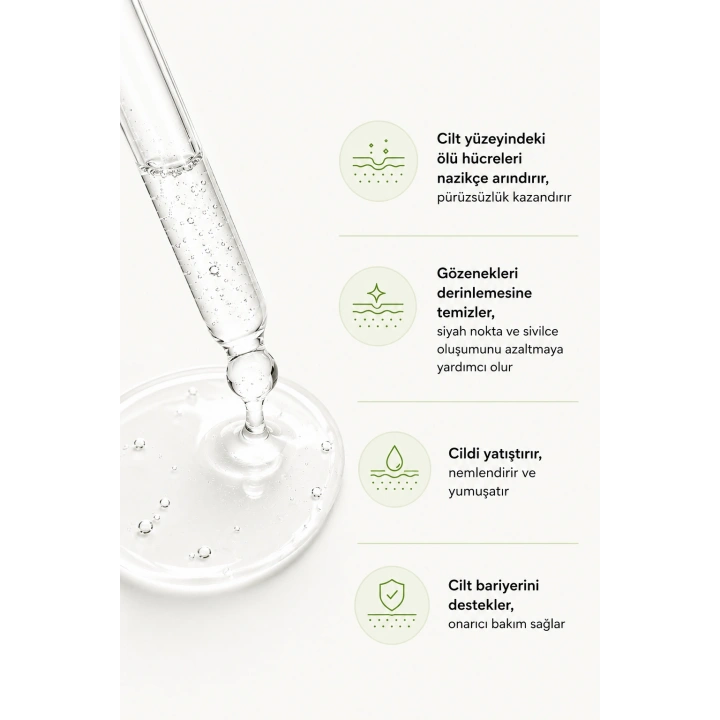 %8 AHA & %2 BHA Peeling Serum - Cilt Tonu Eşitleyici & Yenileyici & Canlandırıcı