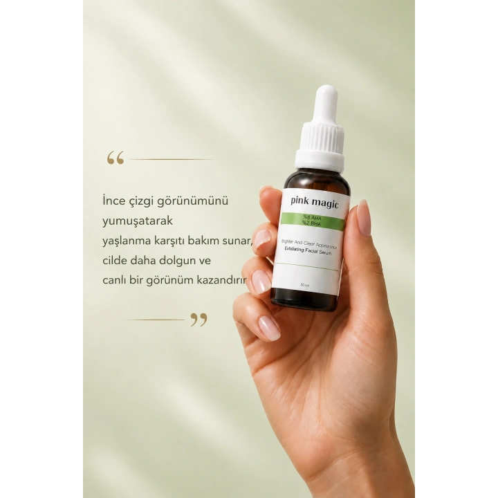 %8 AHA & %2 BHA Peeling Serum - Cilt Tonu Eşitleyici & Yenileyici & Canlandırıcı