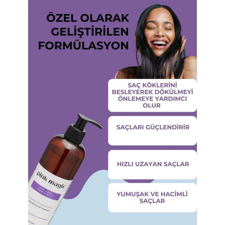 Saç Dökülmesine Karşı Güçlendirici Bakım Şampuanı - Hızlı Uzamaya Yardımcı Keratin & Biotin Özlü