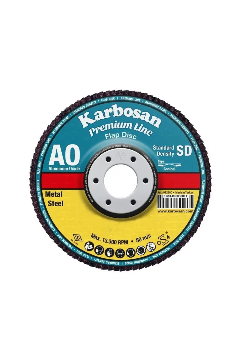 Karbosan FLAP A.O. 60K 115x22 Zımpara Diski | Metal ve Paslanmaz