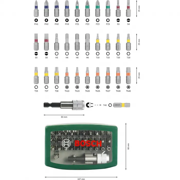Bosch 32 Parça Vidalama Ucu Seti