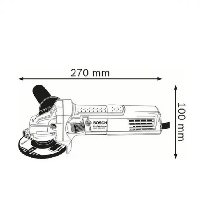 Bosch Professional GWS 750 S Avuç Taşlama Makinesi 5 ADET KARBOSAN TAŞ HEDİYELİ