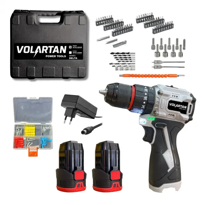 Volartan  VTX-1010 Kömürsüz Çift Akülü Darbeli Vidalama