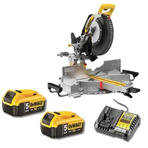 DEWALT DCS782 18V XR 305 mm Akülü Gönye Kesme Makinesi + 2 Adet DCB184 5.0Ah Akü + Şarj Cihazı