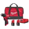Milwaukee M12 BLDDRC-201BRF 12V Çift Akülü Şarjlı Vidalama Kömürsüz Motor