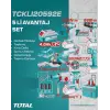 TOTAL TOSLI250381E 9’lu Avantaj Set – Akülü Matkap, Somun Sıkma, Kırıcı Delici, Taşlama, Daire Testere ve El Aletleri Seti
