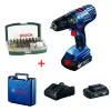 Bosch GSB 180-LI Çift Akülü 18V 2,0Ah Professional Darbeli Vidalama Makinesi + Bosch 32 Parça Vidalama Ucu Aksesuar Seti